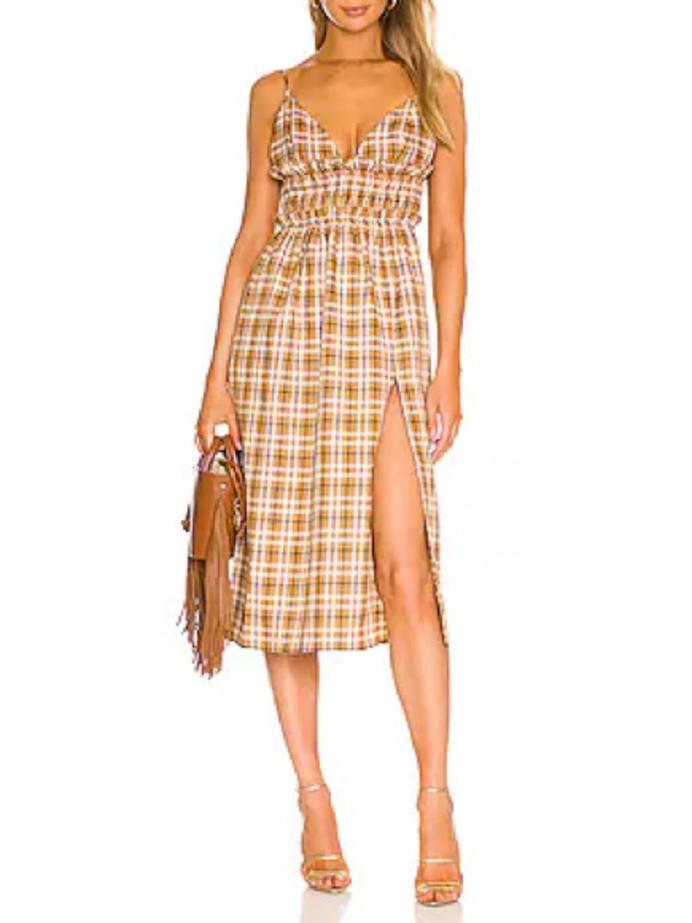 REVOLVE L’Academie veira dress brown size S